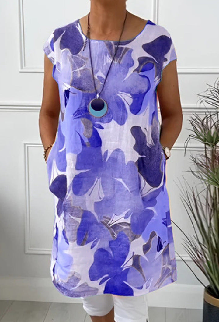 TAMARA™ COMFORTABLE TUMMY COVERING DRESS WITH BUTTERFLY PRINT