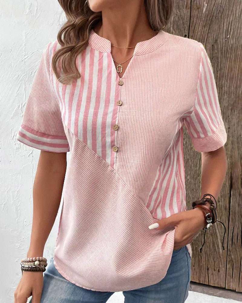 Louise - Elegant Striped Blouse