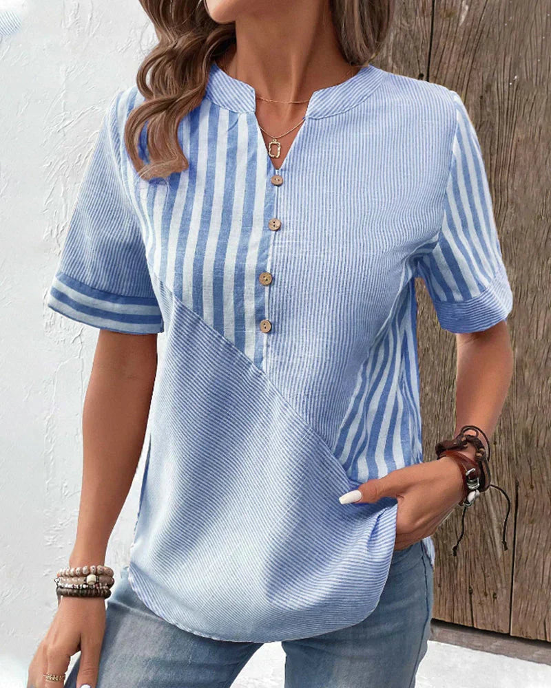 Louise - Elegant Striped Blouse