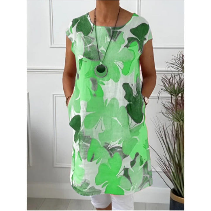 TAMARA™ COMFORTABLE TUMMY COVERING DRESS WITH BUTTERFLY PRINT